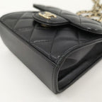 Chanel Mini Quilted Chain Shoulder Bag Leather Black — view 3