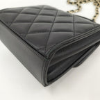 Chanel Mini Quilted Chain Shoulder Bag Leather Black — view 4