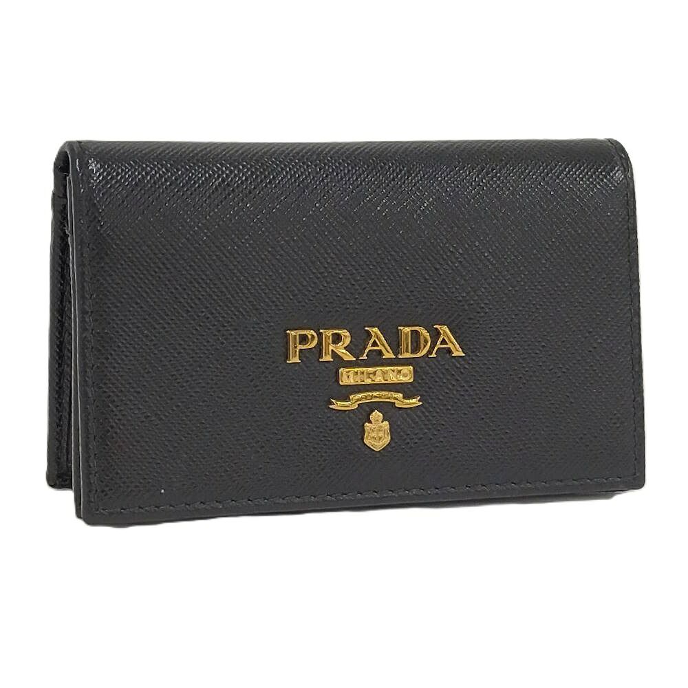 Prada Card Case Business Saffiano Leather Black