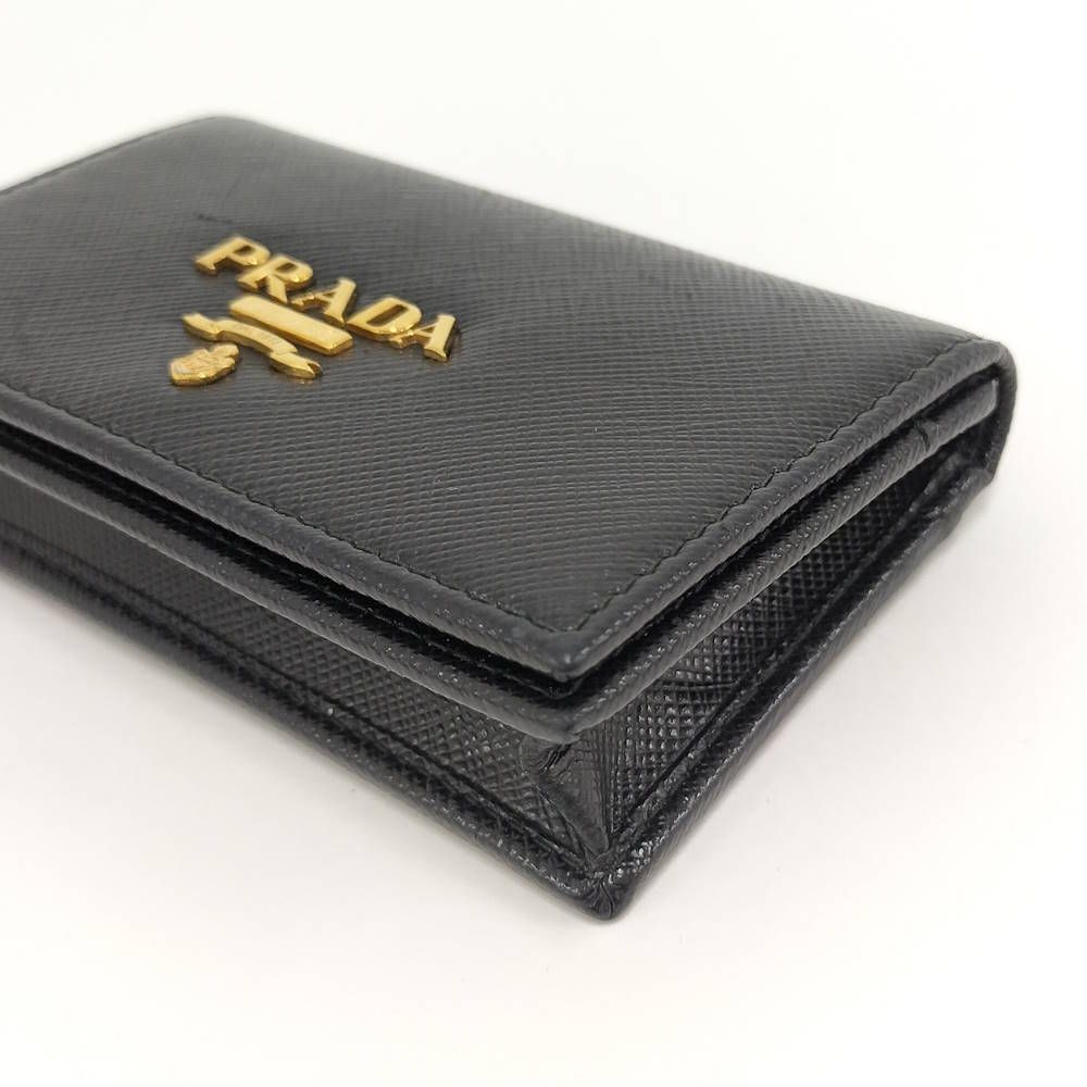 Prada Card Case Business Saffiano Leather Black — view 5