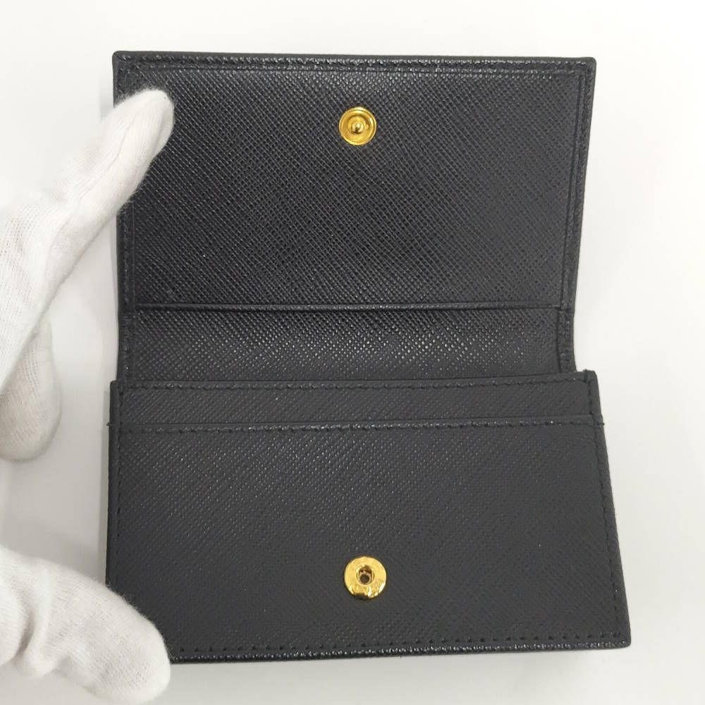 Prada Card Case Business Saffiano Leather Black — view 2