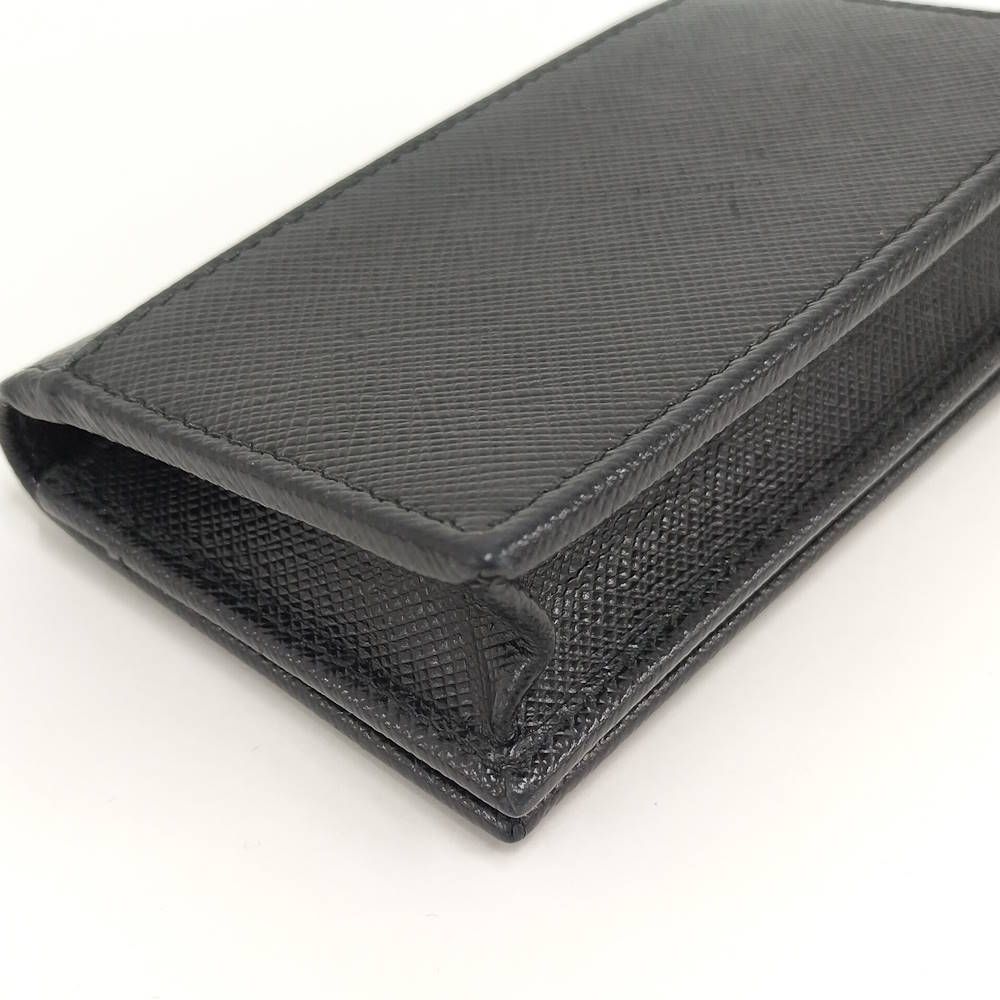 Prada Card Case Business Saffiano Leather Black — view 4