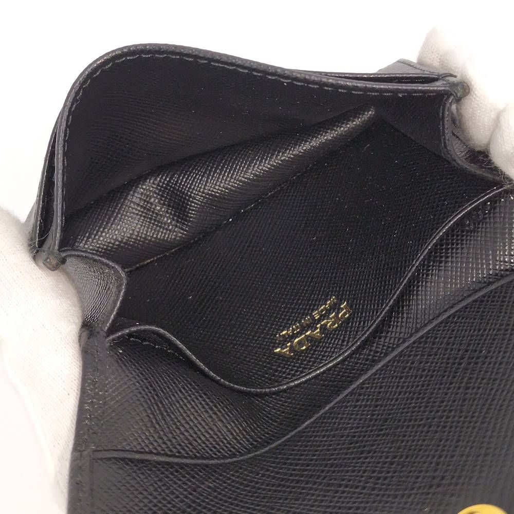 Prada Card Case Business Saffiano Leather Black — view 8