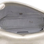 Chanel Chevron Chain Shoulder Bag V-stitch Studs Leather Gray — view 8