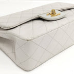 Chanel Quilted 23 Chain Shoulder Bag Double Flap Gold Leather White — view 4