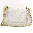 Chanel Quilted 23 Chain Shoulder Bag Double Flap Gold Leather White — view 2