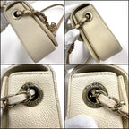 Chanel CC Logo Top Handle 2-Way Bag Caviar Leather Ivory — view 6