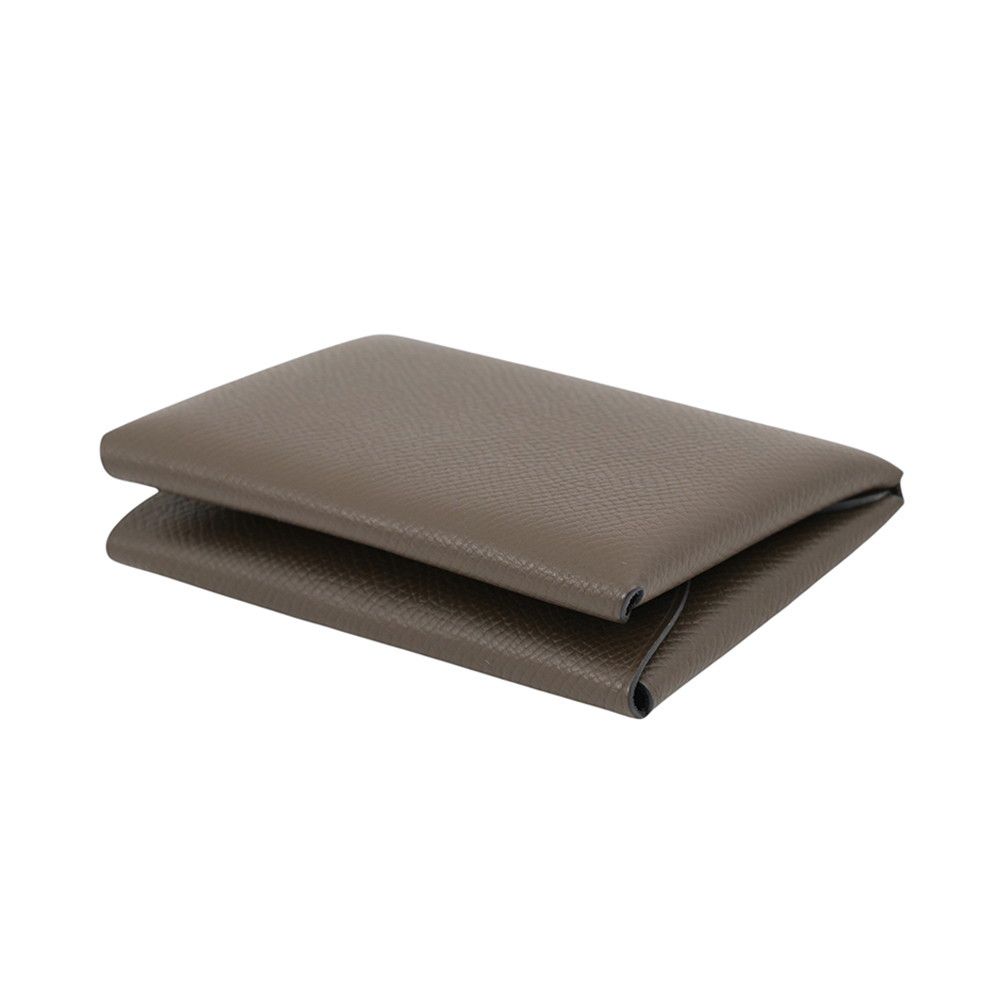 Hermes Coin Purse Calvi Duo Vert Roden Silver Epsom — view 2