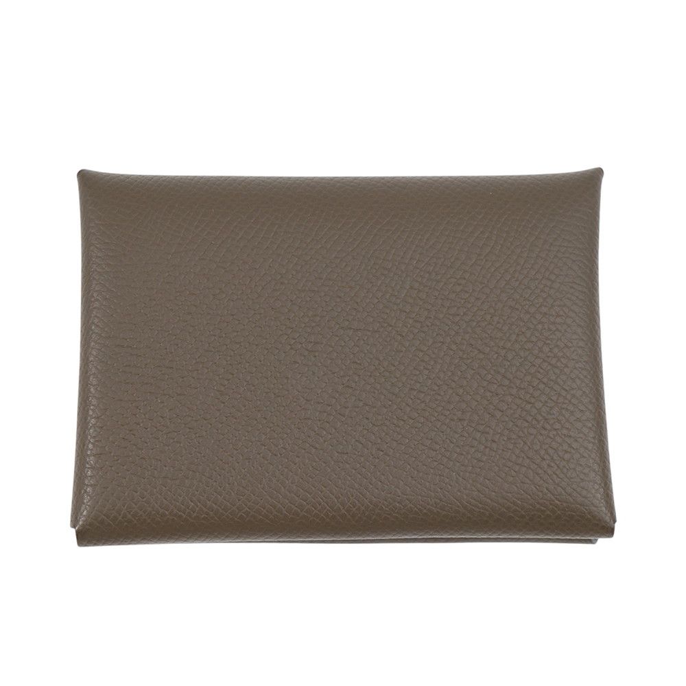 Hermes Coin Purse Calvi Duo Vert Roden Silver Epsom — view 3