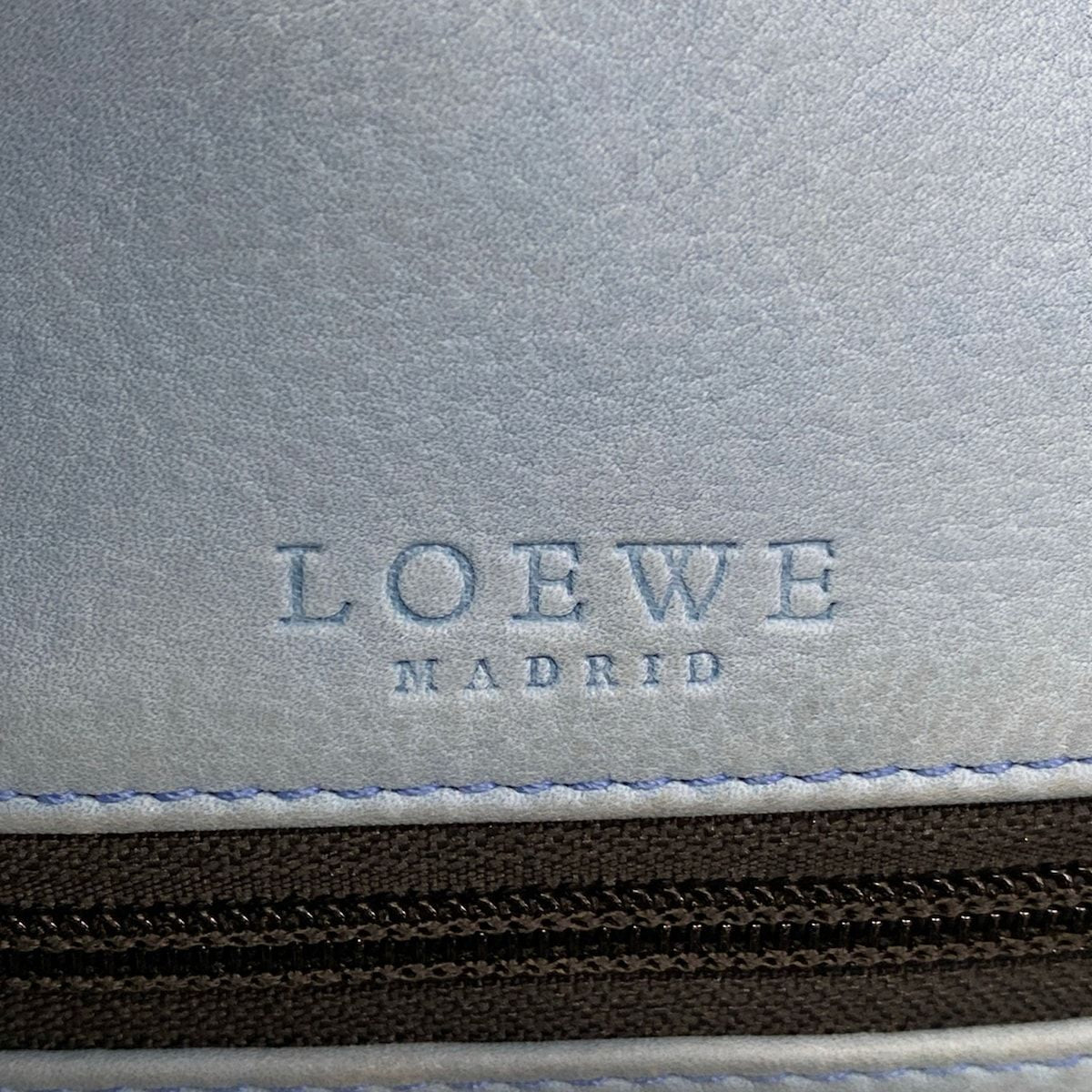 Loewe Handbag Amazona Blue Black Leather — view 8