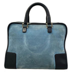 Loewe Handbag Amazona Blue Black Leather — view 3