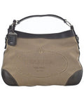 Prada Logo Jacquard Handbag Beige