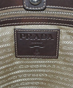 Prada Logo Jacquard Handbag Beige — view 4