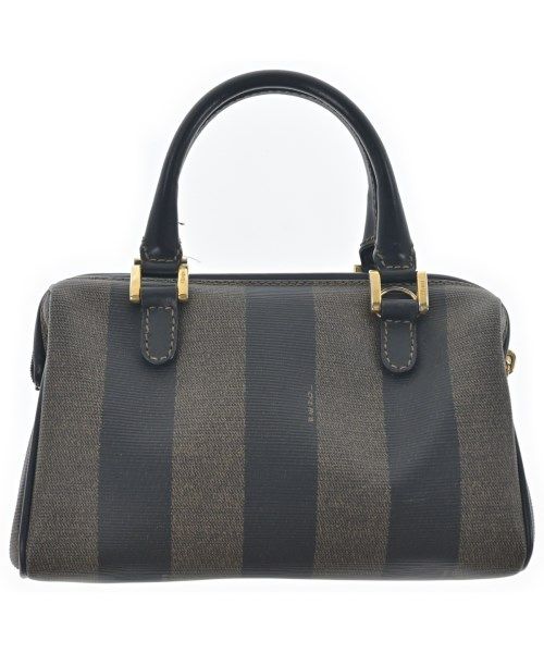 Fendi Pecan Pattern Mini Boston Handbag Brown — view 2
