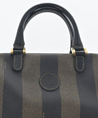 Fendi Pecan Pattern Mini Boston Handbag Brown — view 5