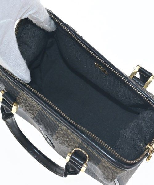 Fendi Pecan Pattern Mini Boston Handbag Brown — view 3