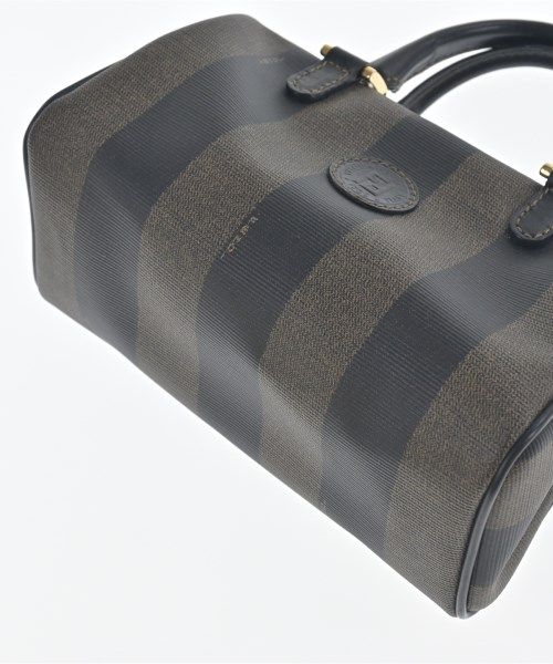 Fendi Pecan Pattern Mini Boston Handbag Brown — view 7