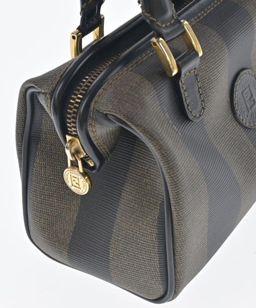 Fendi Pecan Pattern Mini Boston Handbag Brown — view 6