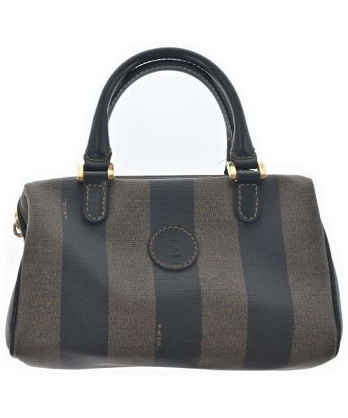 Fendi Pecan Pattern Mini Boston Handbag Brown