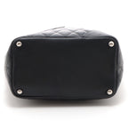 Chanel Cambon Line Medium Tote Black Leather Paten Handbag — view 3