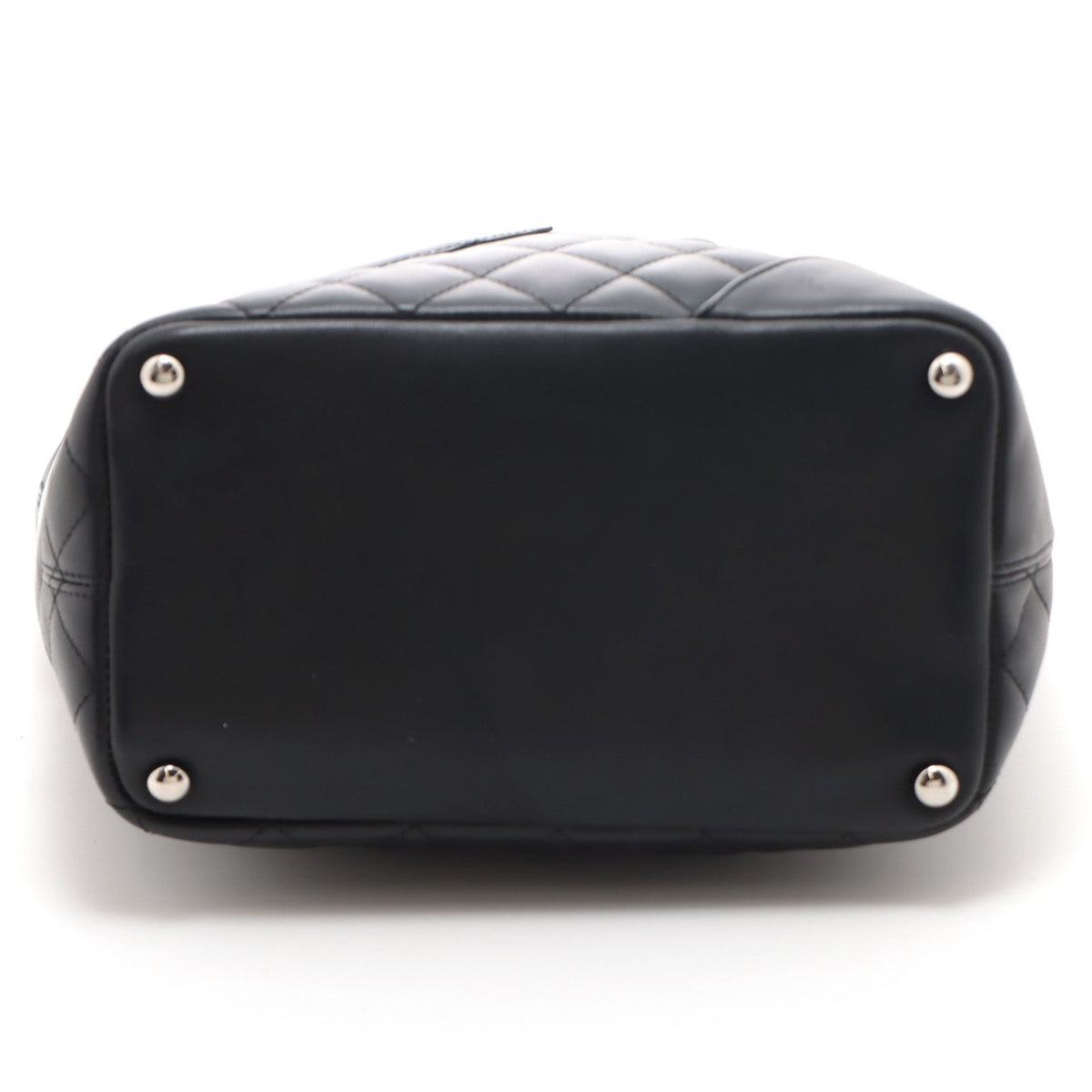 Chanel Cambon Line Medium Tote Black Leather Paten Handbag — view 3