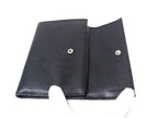 Prada Trifold Wallet Triangle Logo Black Saffiano Leather Silver — view 3