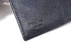 Prada Trifold Wallet Triangle Logo Black Saffiano Leather Silver — view 7
