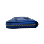 Bottega Veneta Wallet Maxi Intrecciato Cassette Zip Around Leather Blue — view 4