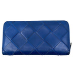 Bottega Veneta Wallet Maxi Intrecciato Cassette Zip Around Leather Blue