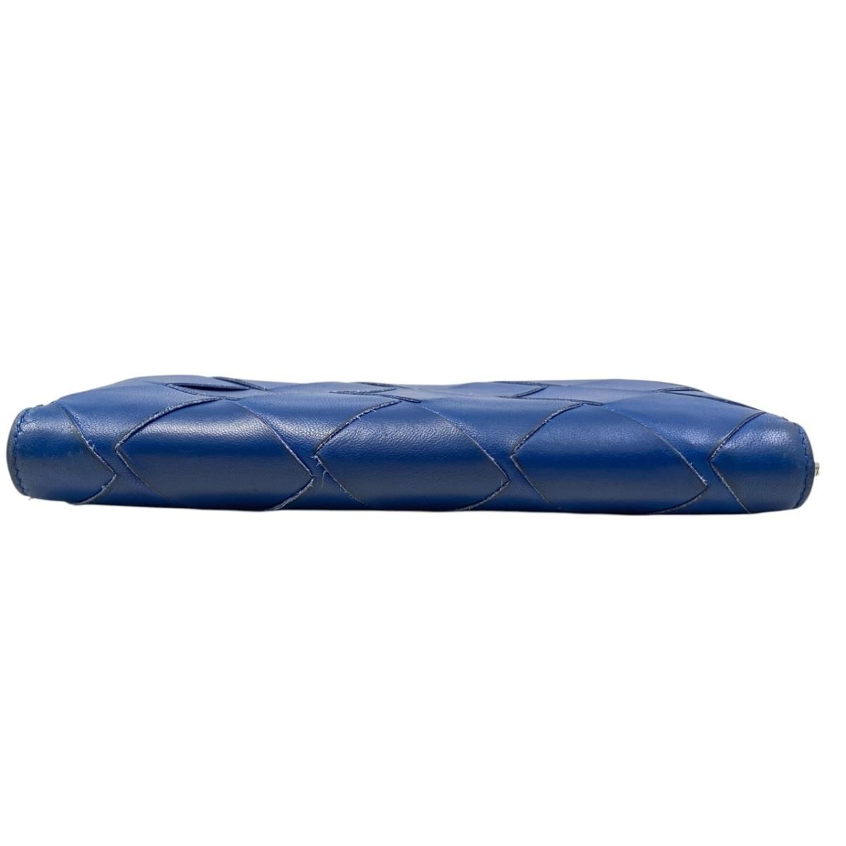 Bottega Veneta Wallet Maxi Intrecciato Cassette Zip Around Leather Blue — view 5