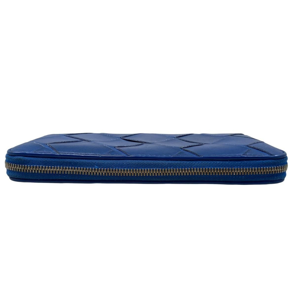 Bottega Veneta Wallet Maxi Intrecciato Cassette Zip Around Leather Blue — view 6