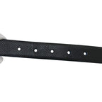 Prada Reversible Belt Waist 88 Leather Black Blue — view 8