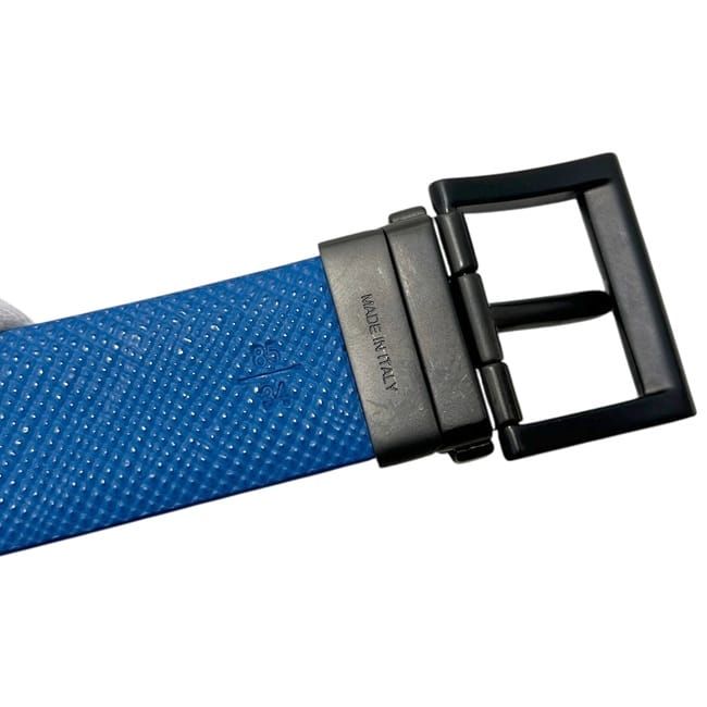 Prada Reversible Belt Waist 88 Leather Black Blue — view 6