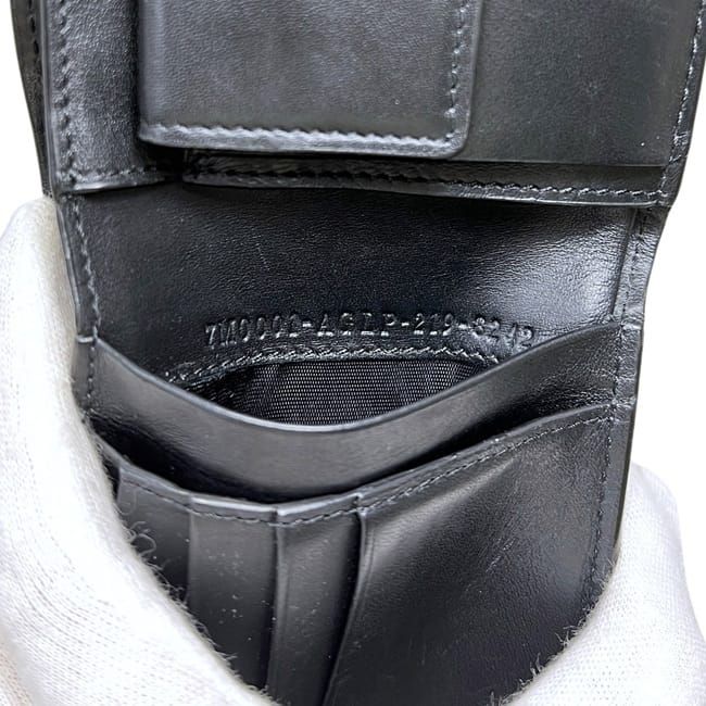 Fendi Bifold Wallet Micro FF Aglp 219 Leather Asphalt Nero Palladio Black — view 5