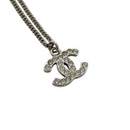 Chanel Necklace CC Logo 09 Metal Rhinestone Silver — view 4