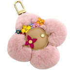 Louis Vuitton Bag Charm Vivienne Head Flower Crown Mink Vachetta Leather Pink — view 4