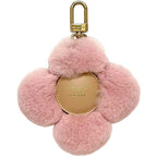 Louis Vuitton Bag Charm Vivienne Head Flower Crown Mink Vachetta Leather Pink — view 3