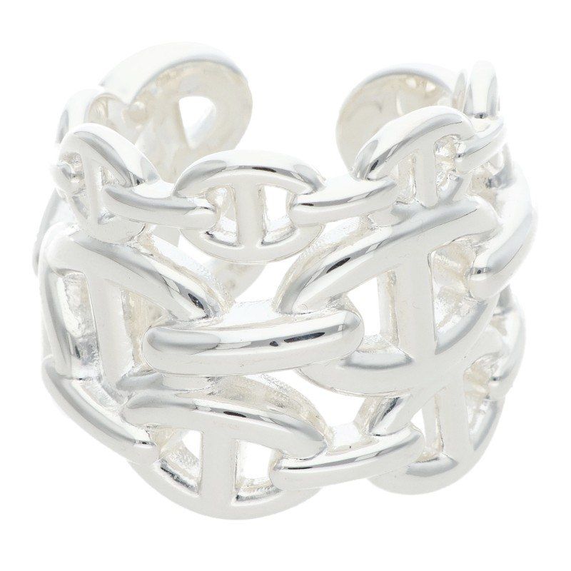 Hermes Chaine D'ancre Enchainee GM Silver Ring