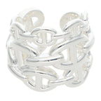 Hermes Chaine D'ancre Enchainee GM Silver Ring