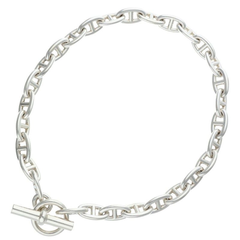 Hermes Chaine D'ancre Silver Choker Necklace GM — view 2