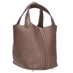 Hermes Picotin Lock PM Silver Taurillon Clemence Etoupe Handbag PM — view 2