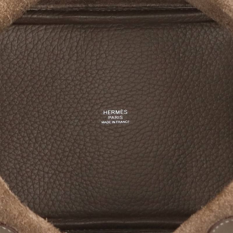 Hermes Picotin Lock PM Silver Taurillon Clemence Etoupe Handbag PM — view 4