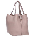 Hermes Picotin Lock MM Silver Taurillon Clemence Gray Asphalt Handbag MM