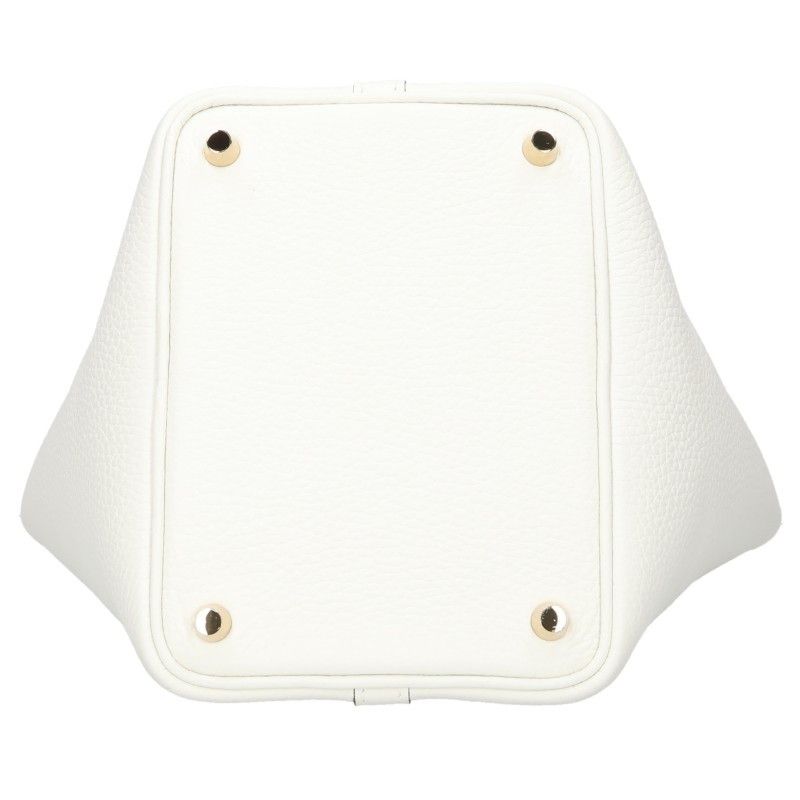 Hermes Picotin Lock PM New White Taurillon Clemence Handbag PM — view 4