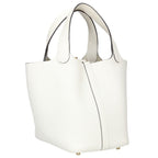 Hermes Picotin Lock PM New White Taurillon Clemence Handbag PM — view 2