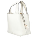 Hermes Picotin Lock PM New White Taurillon Clemence Handbag PM