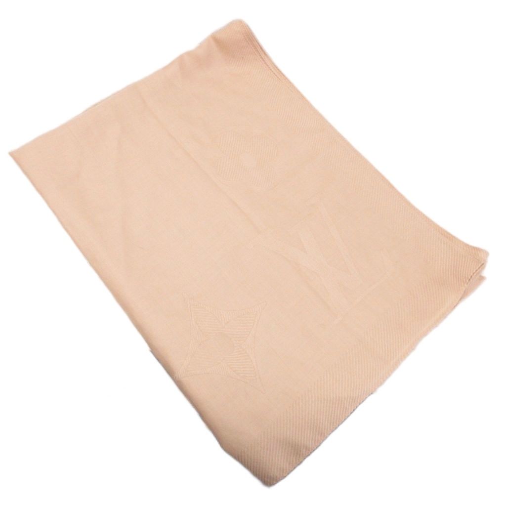 Louis Vuitton Shawl Large Scarf Cashmere Monogram Beige