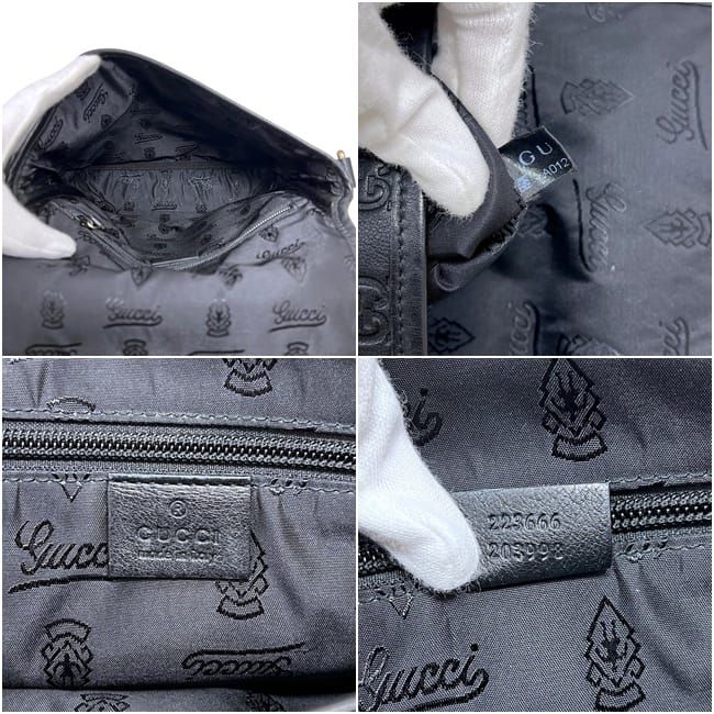 Gucci Shoulder Bag Guccissima Line Leather Black — view 3