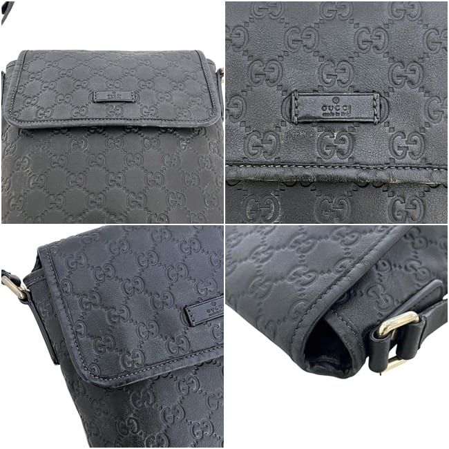 Gucci Shoulder Bag Guccissima Line Leather Black — view 4
