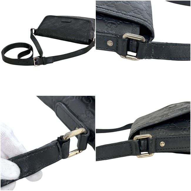 Gucci Shoulder Bag Guccissima Line Leather Black — view 8